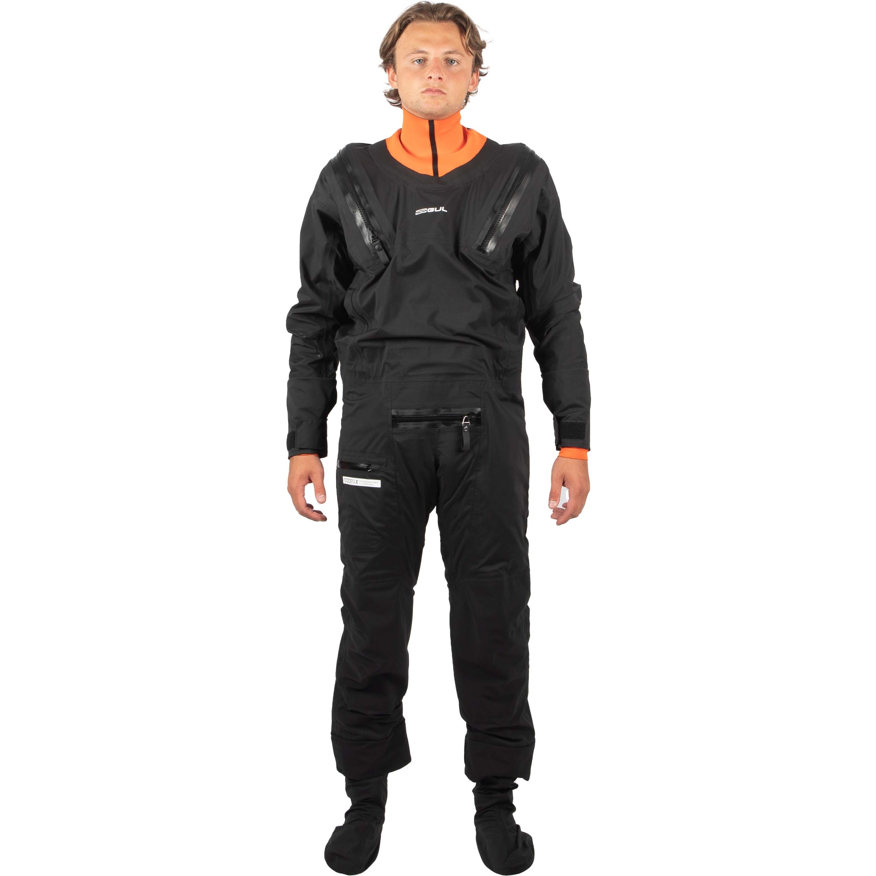 2025 Gul Mens Code Zero Stretch U-Zip Drysuit & Underfleece GM0368-B9 - Black